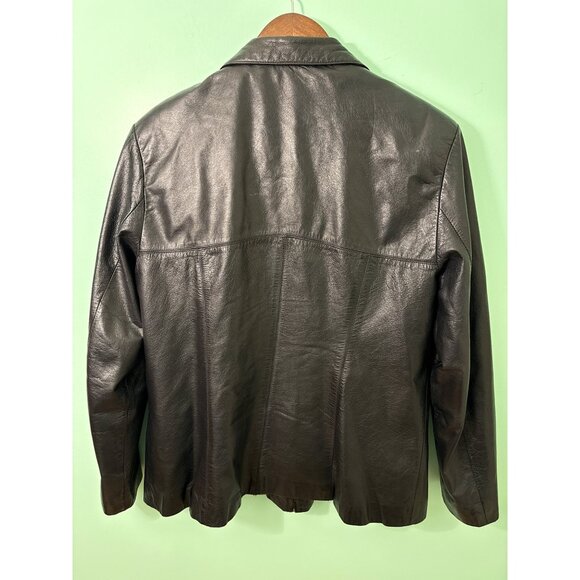 Wilsons Leather Black Jacket Thinsulate Ultra Insulation Quilted Lining Full Zip - Picture 4 of 9
